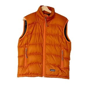 Patagonia Women’s Vintage Orange Puffer Down Vest Y2K 2002 Size Medium